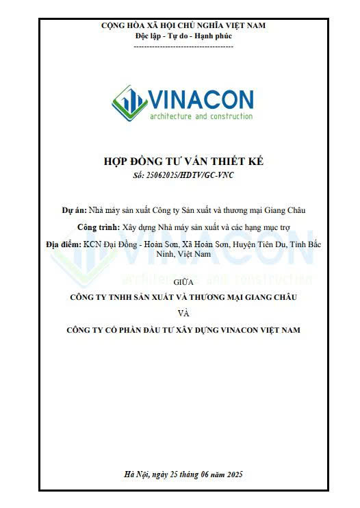 VINACON ĐƠN VỊ TƯ VẤN THIẾT KẾ DỰ ÁN NHÀ MÁY GIA CÔNG CHẾ BIẾN GIẤY 038 BAO BÌ CAO CẤP GIANG CHÂU