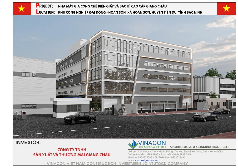 VINACON ĐƠN VỊ TƯ VẤN THIẾT KẾ DỰ ÁN NHÀ MÁY GIA CÔNG CHẾ BIẾN GIẤY 038 BAO BÌ CAO CẤP GIANG CHÂU