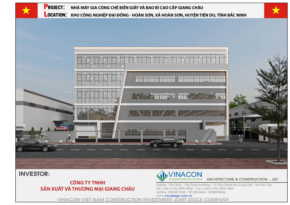 VINACON ĐƠN VỊ TƯ VẤN THIẾT KẾ DỰ ÁN NHÀ MÁY GIA CÔNG CHẾ BIẾN GIẤY 038 BAO BÌ CAO CẤP GIANG CHÂU
