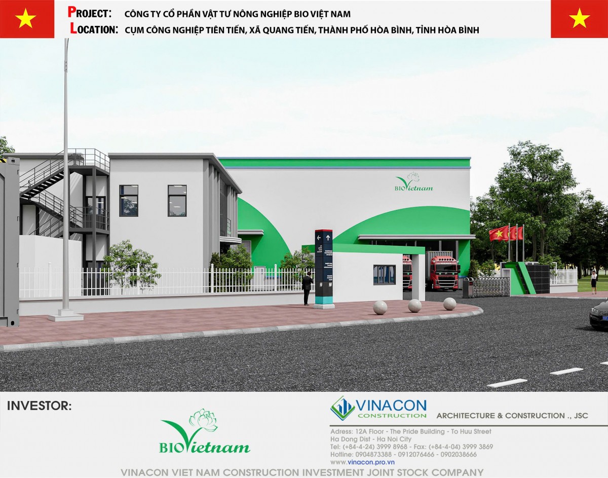 Vinacon ký kết hợp đồng tư vấn thiết kế Nhà máy sản xuất Công ty cổ phần vật tư nông nghiệp ở Hòa Bình
